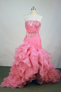 Beautiful A-line Strapless Organza 2013 Prom Pageant Dress with Ruffled Layers