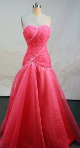 2014 Perfect A-line Sweetheart Beaded and Ruched Prom Pageant Dress for Cheap