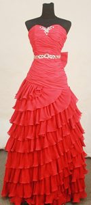 Popular Sweetheart Beaded and Ruched Prom Dresses with Layers on Promotion