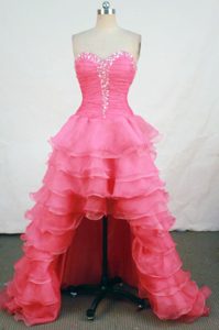 Brand New High-low Sweetheart Organza Beaded Prom Dress with Layers on Sale