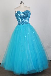 New A-line Strapless Tulle Prom Graduation Dresses with Sequins on Promotion