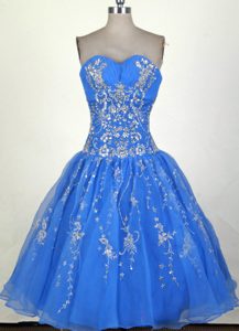 Cheap Short Sweetheart Mini-length Blue Prom Dress for Women on Promotion