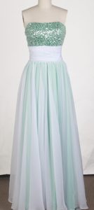 Elegant Strapless Chiffon Prom Formal Dress with Sequins on Wholesale Price