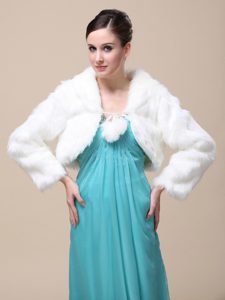 Low Price Rabbit Fur Special Jacket In Ivory With High-neck