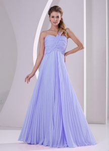 Unique Lilac One Shoulder Side Zipper-up Military Dress for Prom with Pleats