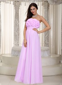 Light Pink Gorgeous Zipper-up Chiffon Military Dresses for Prom with Flowers