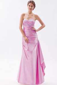 Attractive Rose Pink Sweetheart Long Military Dress for Prom with Appliques