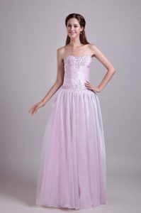 Baby Pink Sweetheart Long Organza Charming Military Dress for Fall
