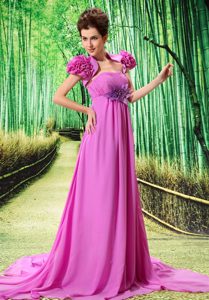 Lavender 2012 Classical Chiffon Military Dress for Party with Flower for Fall