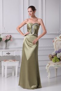 Ruched and Beaded Sweetheart Attractive Long Military Dresses for Party