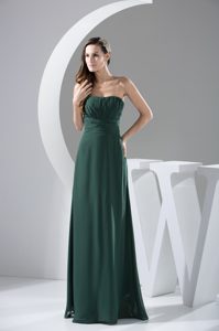 Ruched Exquisite Zipper-up Dark Green Military Dresses for Prom