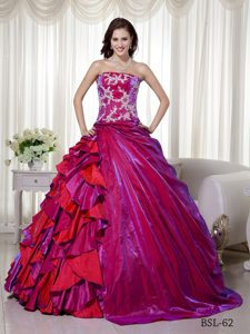 Attractive Strapless 2014 Dress with for Quinceanera with Appliques