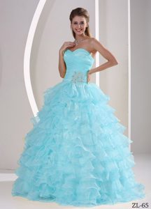Sweetheart Appliqued and Ruched Quinceanera Gowns with Ruffles on Promotion