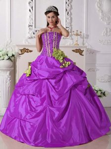 Attractive Purple and Green Lace-up Summer Dress for Quinceaneras