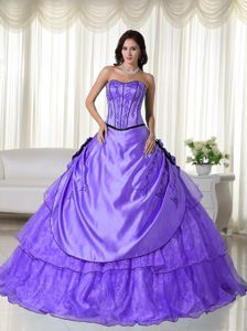 Impressive Purple and Black Lace-up Dresses for Quinceanera with Beading