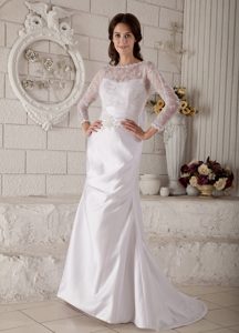Remarkable Mermaid Bateau Bridal Dress and Lace with Appliques