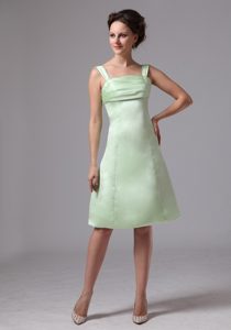 Attractive Zipper-up Satin Junior Bridesmaid Dress in Apple Green under 150