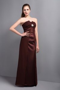 Best Seller Strapless Beaded Brown Bridemaid Dresses for Summer Wedding
