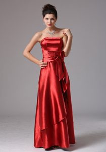 Exquisite Wine Red Zipper-up Long Bridemaid Dresses for Summer Wedding