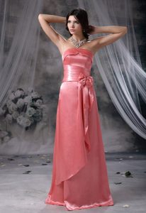 Best Seller Watermelon Bridemaid Dress for Summer Wedding with Bowknot