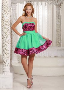 A-line Mini-length Zebra Luxurious Prom Gown Dresses in Green under 150