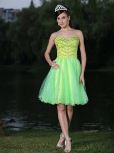 Pretty Sweetheart Beaded Mini-length Prom Cocktail Dress in Organza Best Seller