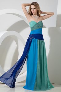Empire Sweetheart Multi-color Prom Holiday Dress with Ruching for Less