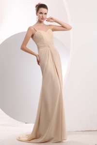 Pretty Champagne Empire Homecoming Dresses for Prom with Ruching