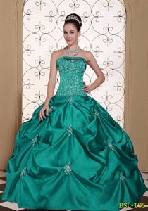 Must-have Embroidery Strapless Quinceanera Gowns Dress with Pick-ups