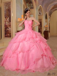 Well-packaged Watermelon Red Sweetheart Beading Quinces Dresses in Organza