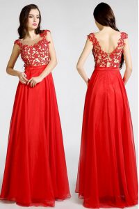 Vintage Sleeveless Beading and Appliques Zipper Prom Gown