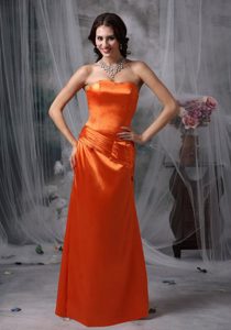 Elegant Orange Red Maternity Bridesmaid Dresses in Floor-length