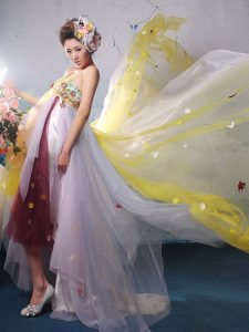 Discount Multi-color Chiffon Pageant Dresses for Little Girls with Appliques