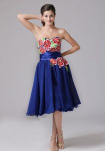 Blue Strapless Appliqued Prom Dress for Party Best Seller Nowadays