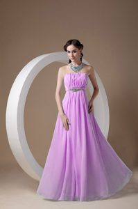 Rose Pink Elegant Strapless Prom Party Dresses with Beading and Ruche