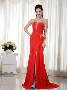 Red Sweetheart 2013 Wedding Party Dress with Beading