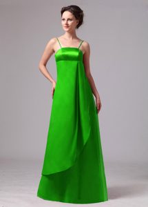 Empire Plus Size Prom Graduation Dress with Spaghetti Straps in Spring Green