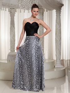 Sweetheart Leopard Prom Holiday Dress with Ruches in Long for Spring