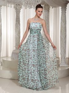 Strapless Long Multi-colored Ruched Prom Dress for Summer Holiday