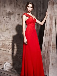 Suitable Red Sweetheart Neckline Beading Dress for Prom Sleeveless Side Zipper