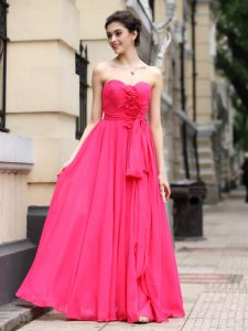 Customized Floor Length Column/Sheath Sleeveless Hot Pink Prom Party Dress Zipper