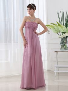 Sleeveless Floor Length Hand Made Flower Zipper Prom Evening Gown with Lilac