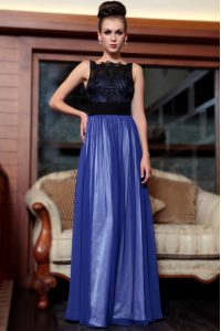 Exceptional Sleeveless Side Zipper Floor Length Beading and Appliques Homecoming Dress