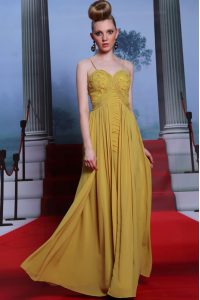 Elegant Sleeveless Floor Length Appliques Side Zipper Mother Of The Bride Dress with Gold