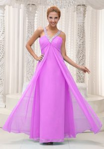 Beads Decorated and Ruched Bodice Pink Dresses for Prom Queen
