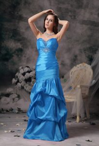 Remarkable Aqua Blue Sweetheart Junior Prom in with Pick-ups