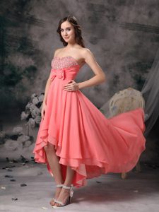 Sweet Watermelon Red A-line Sweetheart End of year Socials Prom Dresses