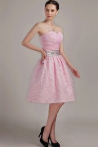 Pink A-line Sweetheart Magnificent Beaded Prom Formal Dress for Summer