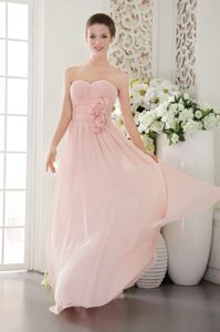 Sweetheart Long Chiffon Fashionable Prom Evening Dresses in Pink