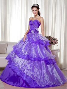 Beaded and Ruched Sweet Sixteen Quinceanera Dresses with Ruffled Layers